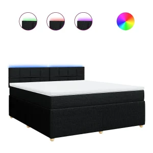 Boxspring met matras stof zwart 180×200 cm Boxspring met matras stof zwart 180×200 cm
