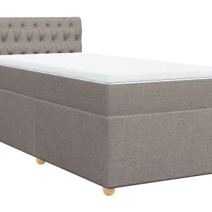 Boxspring met matras stof taupe 100×200 cm Boxspring met matras stof taupe 100×200 cm