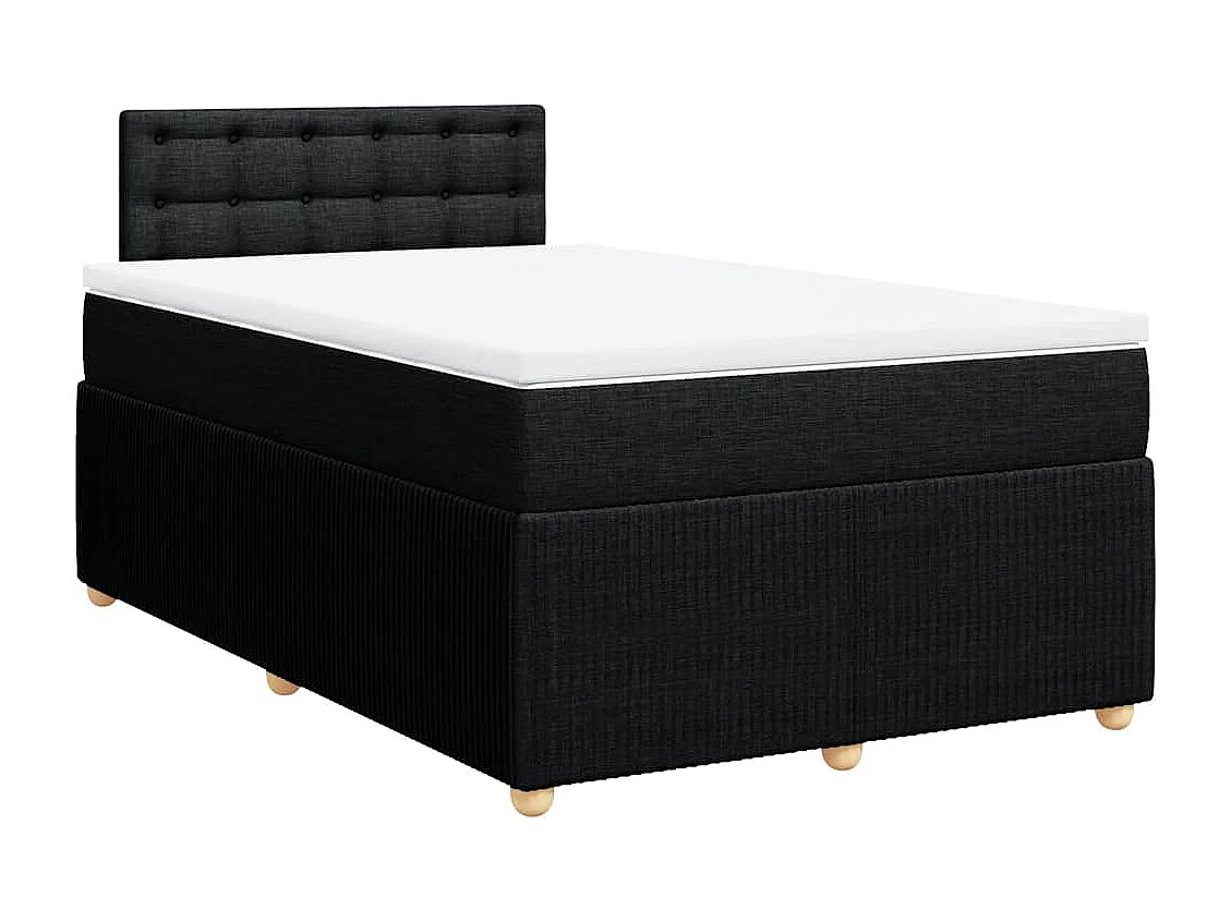 Boxspring met matras stof zwart 120x190 cm
