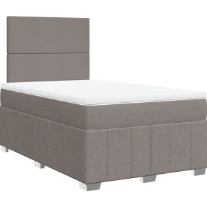 Boxspring met matras stof taupe 120×190 cm Boxspring met matras stof taupe 120×190 cm