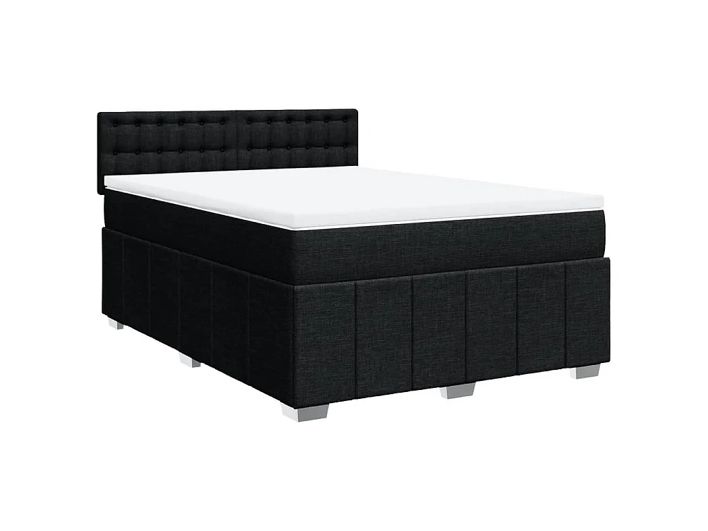 Boxspring met matras stof zwart 160x200 cm