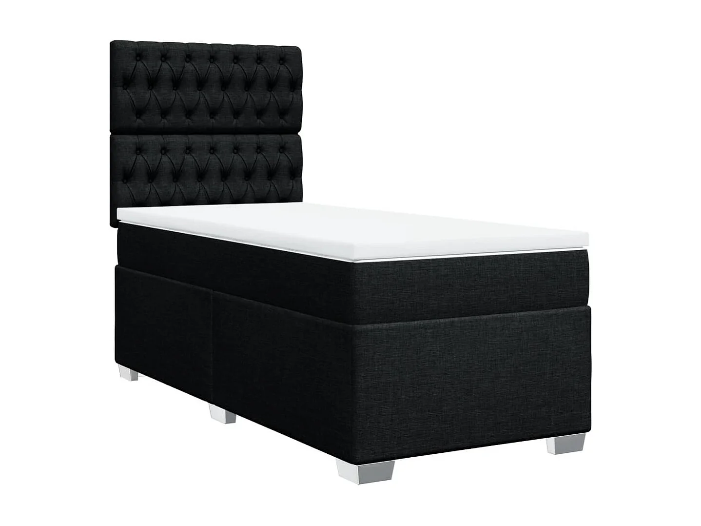 Boxspring met matras stof zwart 100x200 cm