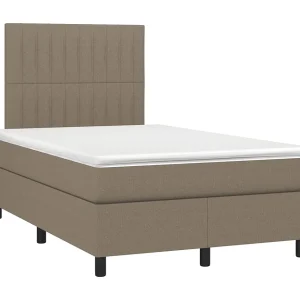 Boxspring met matras stof taupe 120×190 cm