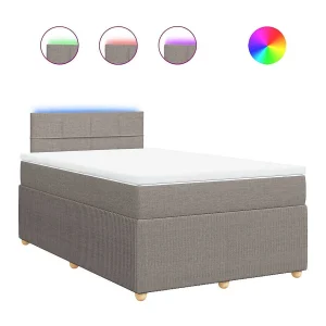 Boxspring met matras stof taupe 120×200 cm Boxspring met matras stof taupe 120×200 cm