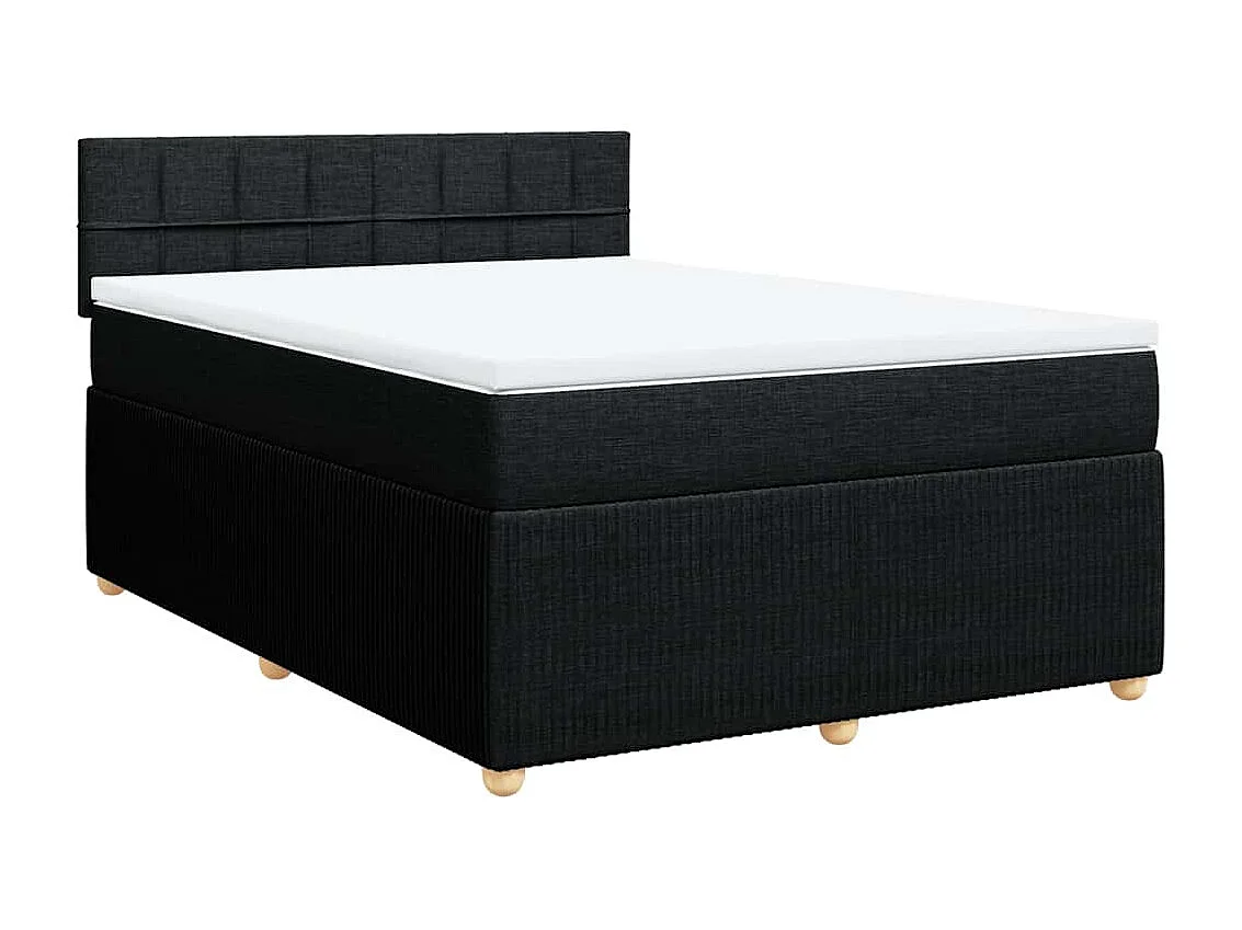 Boxspring met matras stof zwart 160x200 cm
