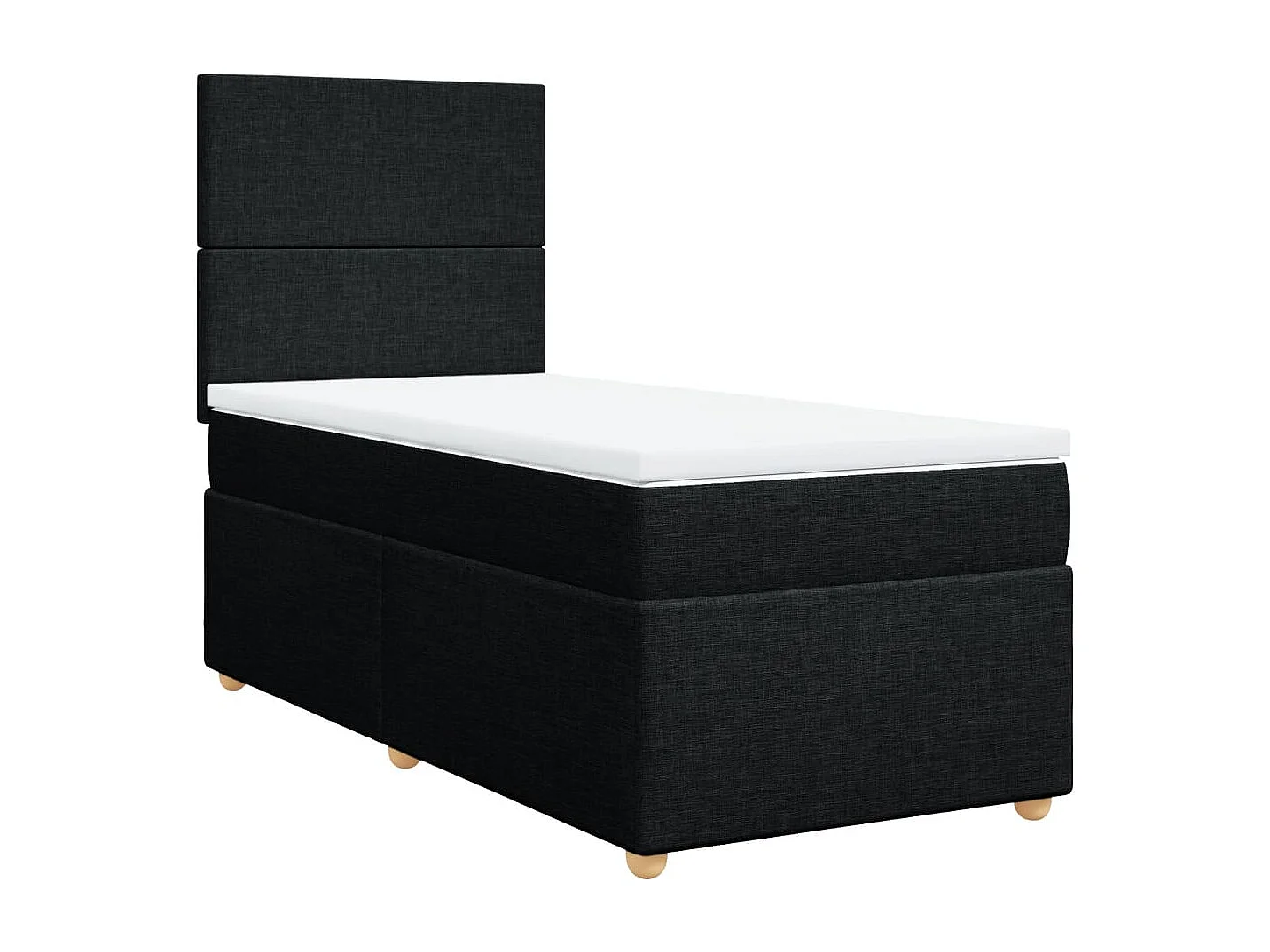 Boxspring met matras stof zwart 80x200 cm