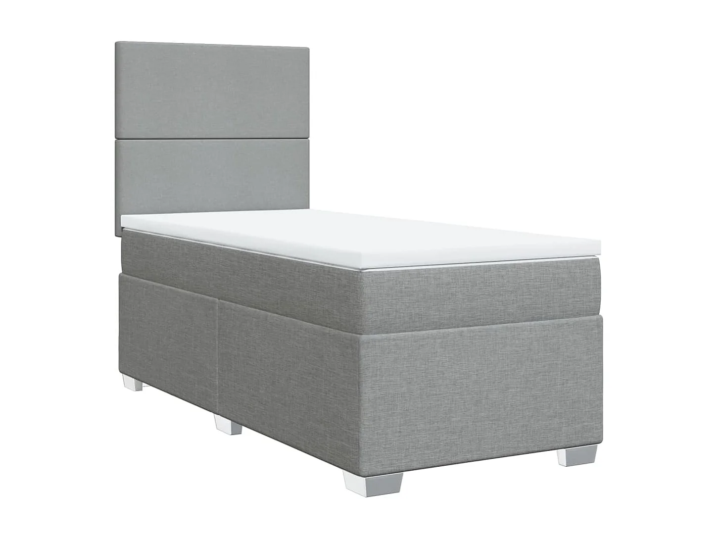 Boxspring met matras stof lichtgrijs 90x200 cm
