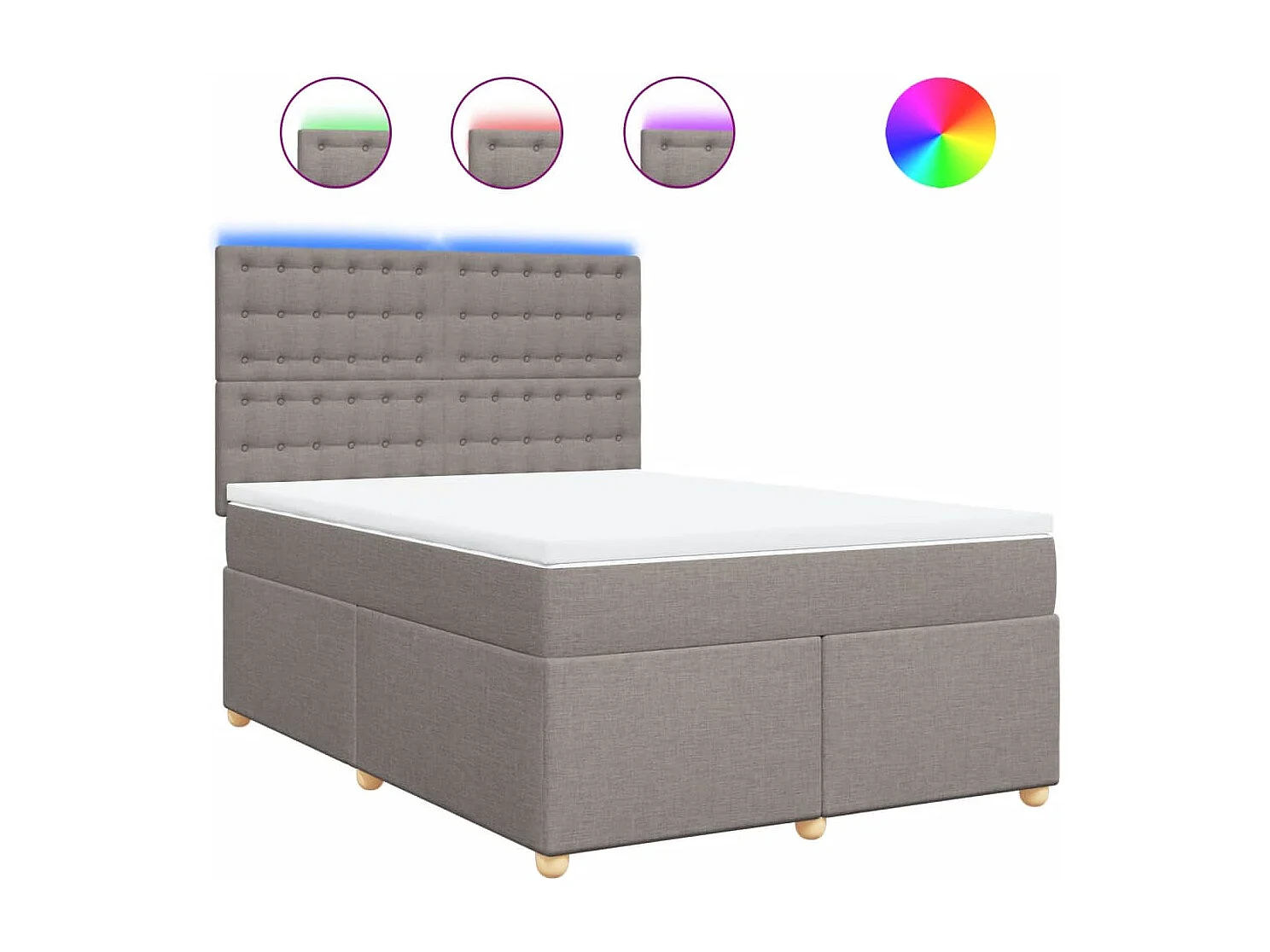 Boxspring met matras stof taupe 140x190 cm