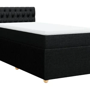 Boxspring met matras stof zwart 80×200 cm Boxspring met matras stof zwart 80×200 cm