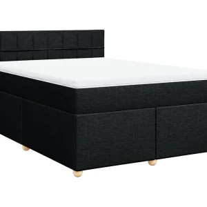 Boxspring met matras stof zwart 140×200 cm Boxspring met matras stof zwart 140×200 cm