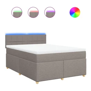 Boxspring met matras stof taupe 160×200 cm Boxspring met matras stof taupe 160×200 cm