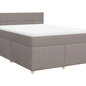 Boxspring met matras stof taupe 140×200 cm Boxspring met matras stof taupe 140×200 cm