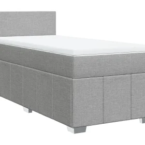 Boxspring met matras stof lichtgrijs 90×200 cm Boxspring met matras stof lichtgrijs 90×200 cm