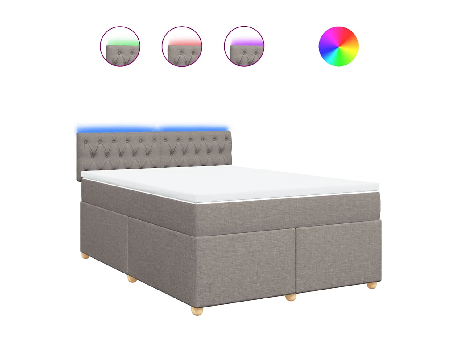 Boxspring met matras stof taupe 140x200 cm