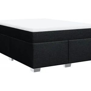 Boxspring met matras stof zwart 140×200 cm Boxspring met matras stof zwart 140×200 cm
