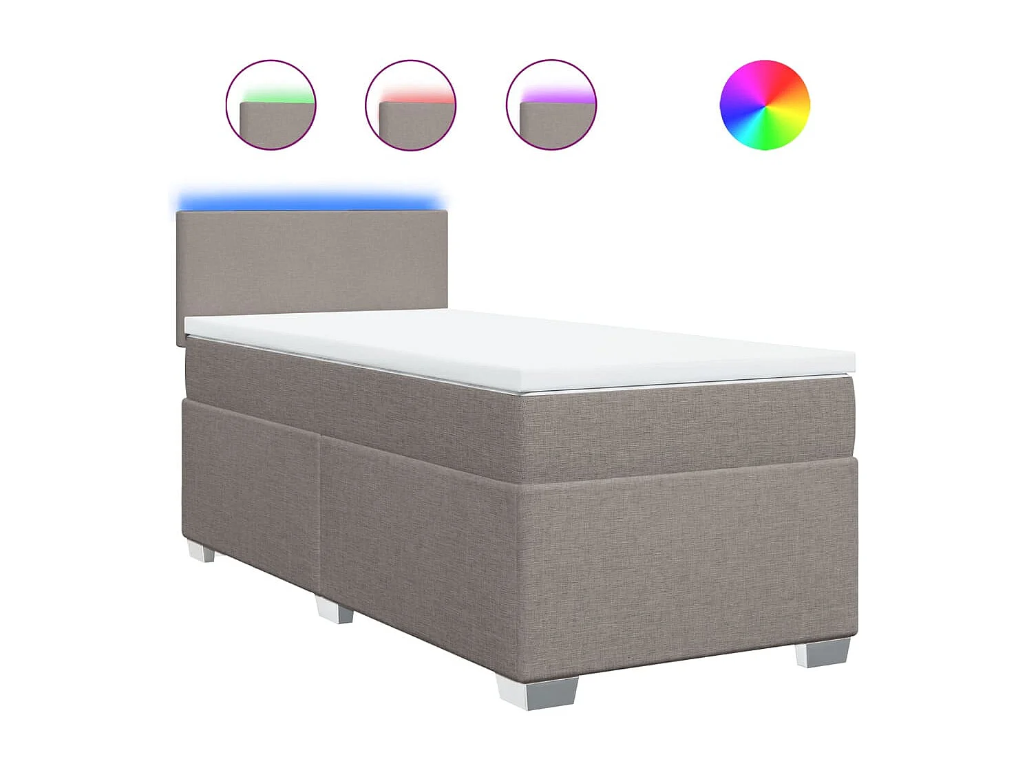 Boxspring met matras stof taupe 80x200 cm