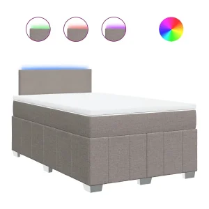 Boxspring met matras stof taupe 120×190 cm Boxspring met matras stof taupe 120×190 cm