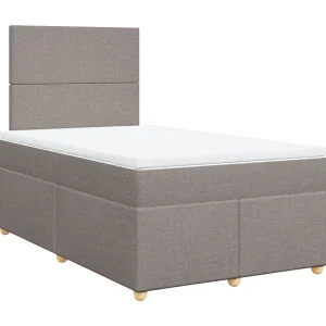 Boxspring met matras stof taupe 120×200 cm Boxspring met matras stof taupe 120×200 cm