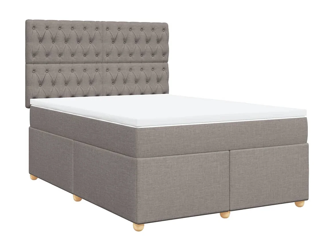 Boxspring met matras stof taupe 140x190 cm