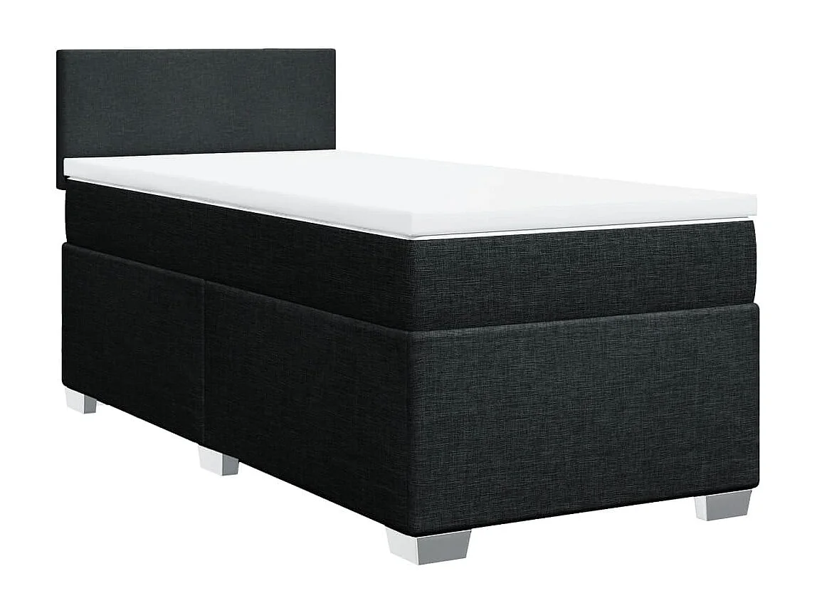 Boxspring met matras stof zwart 90x190 cm