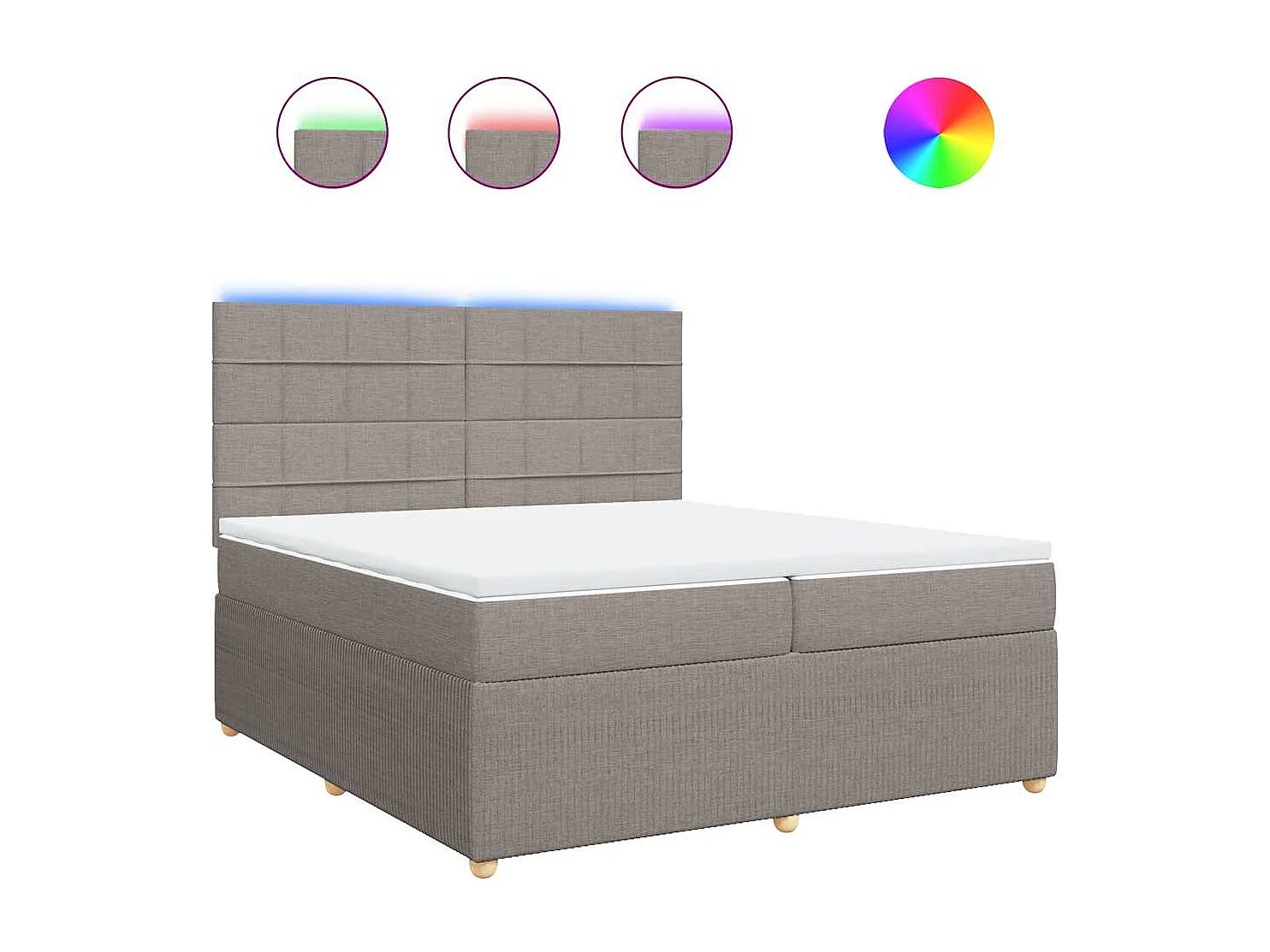 Boxspring met matras stof taupe 200x200 cm