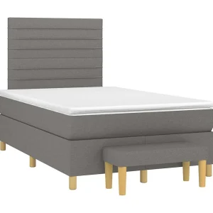 Boxspring met matras stof zwart 120×190 cm
