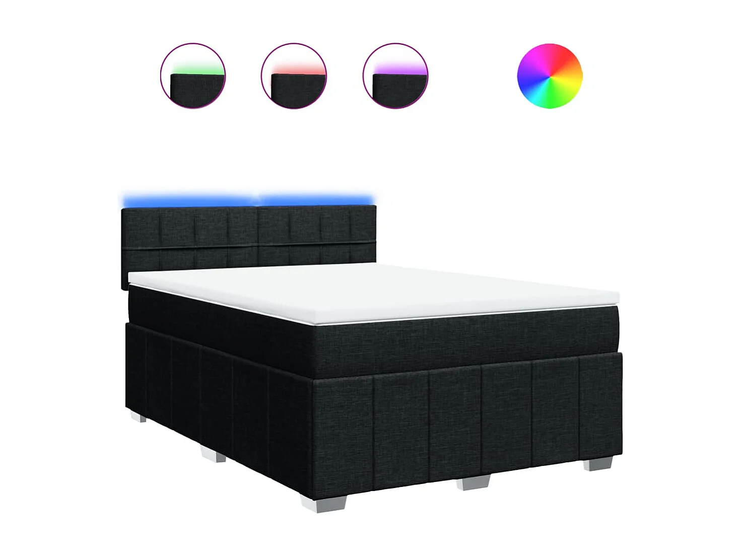 Boxspring met matras stof zwart 160x200 cm