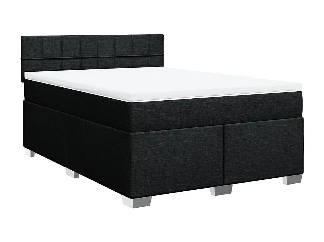 Boxspring met matras stof zwart 140x200 cm