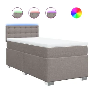 Boxspring met matras stof taupe 100×200 cm