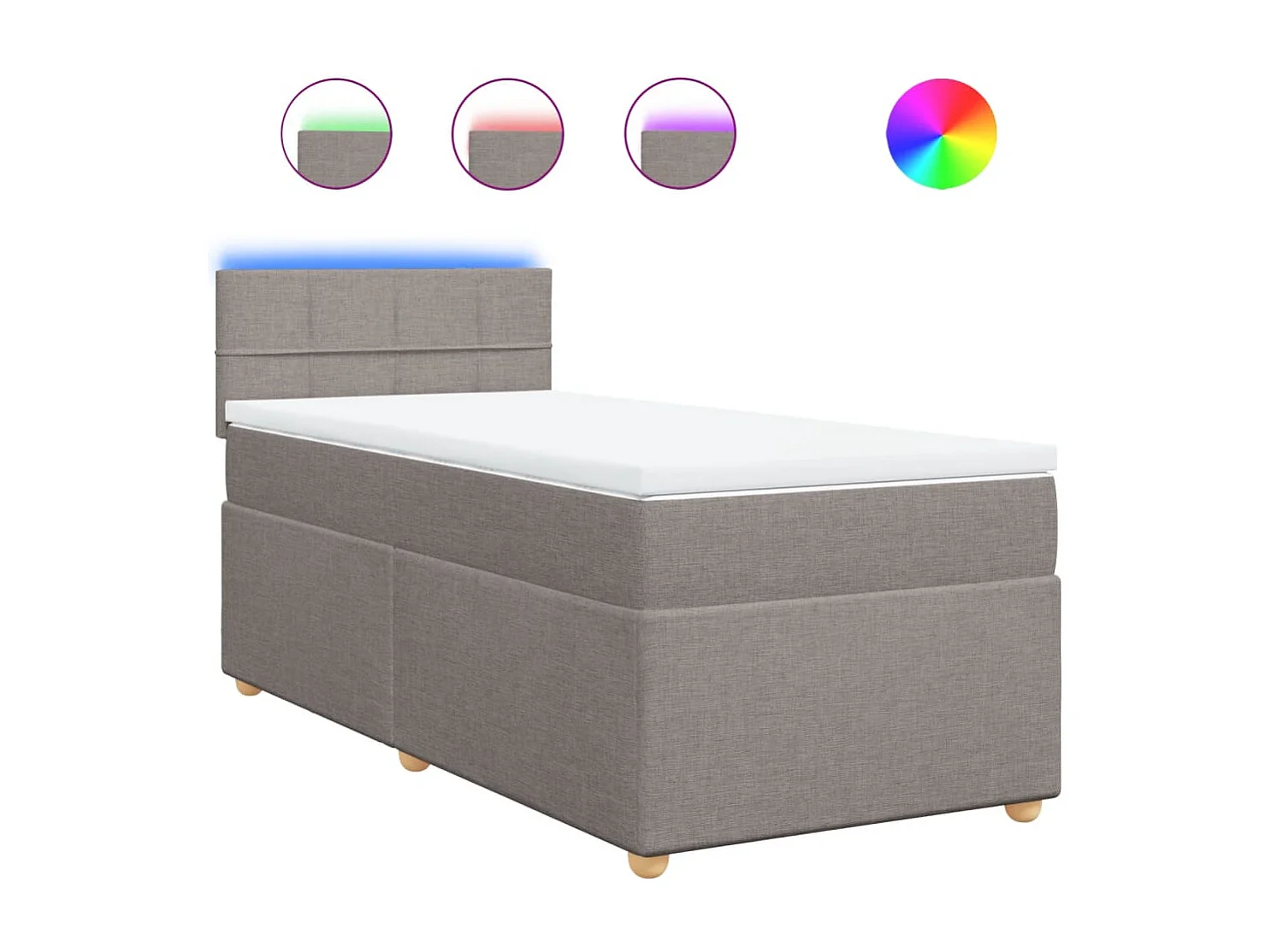 Boxspring met matras stof taupe 90x200 cm