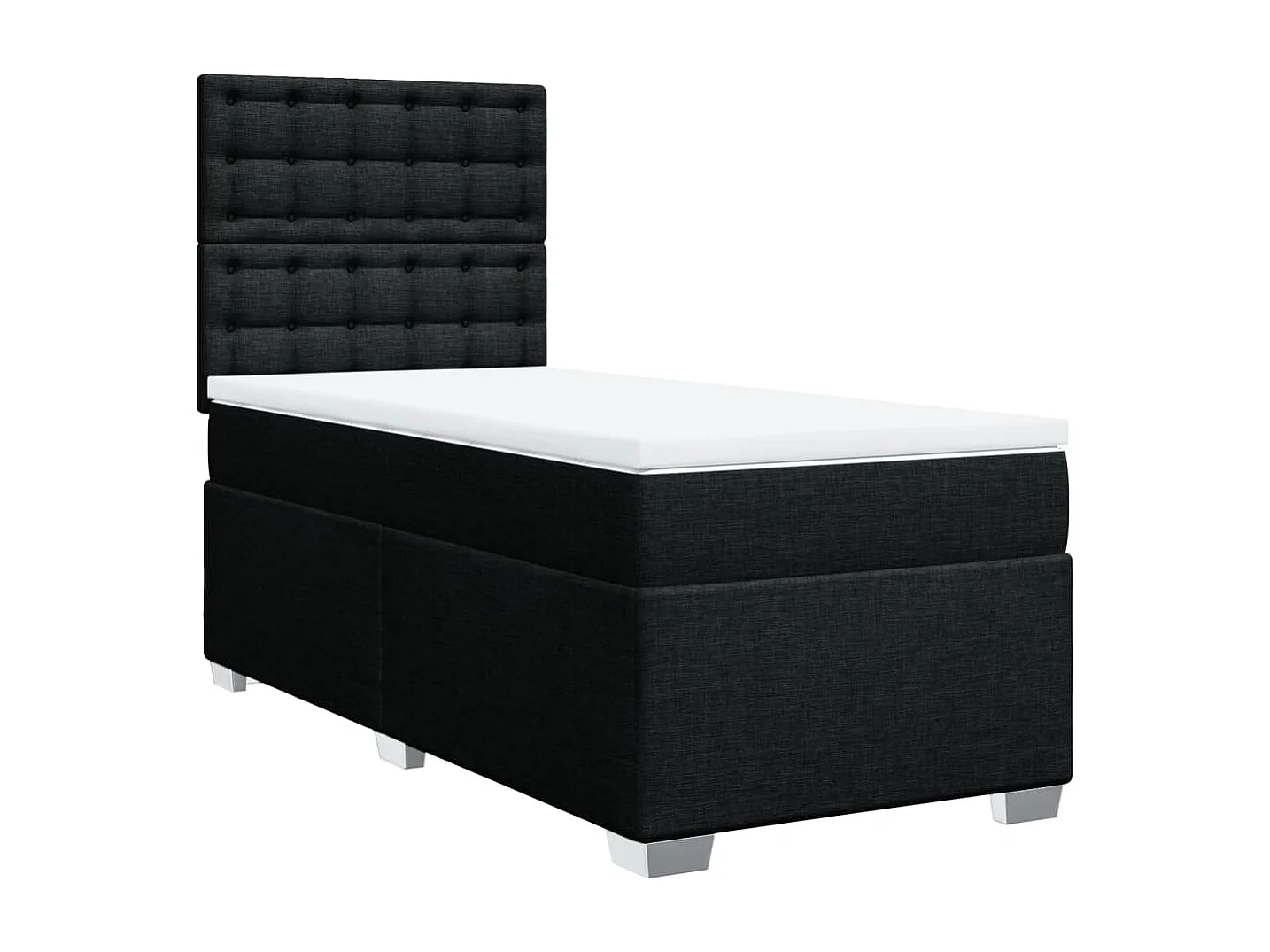 Boxspring met matras stof zwart 90x200 cm