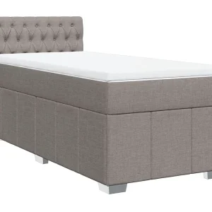 Boxspring met matras stof taupe 80×200 cm Boxspring met matras stof taupe 80×200 cm