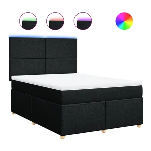 Boxspring met matras stof zwart 140×200 cm Boxspring met matras stof zwart 140×200 cm