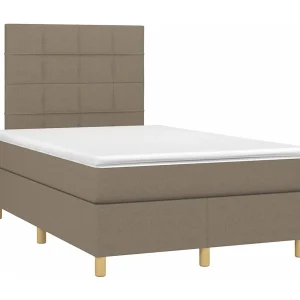 Boxspring met matras stof taupe 120×190 cm Boxspring met matras stof taupe 120×190 cm