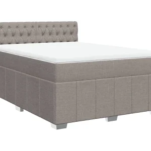 Boxspring met matras stof taupe 140×200 cm Boxspring met matras stof taupe 140×200 cm