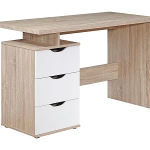 bureau MASSA 120 x 76 x 53 cm met 3 lades in Sonoma wit