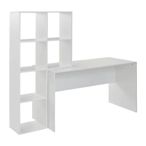 bureau met plank wit 170x59x143,5 cm bureautafel modern