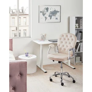 Bureaustoel Draaibaar PRINCESS Fluweel Beige