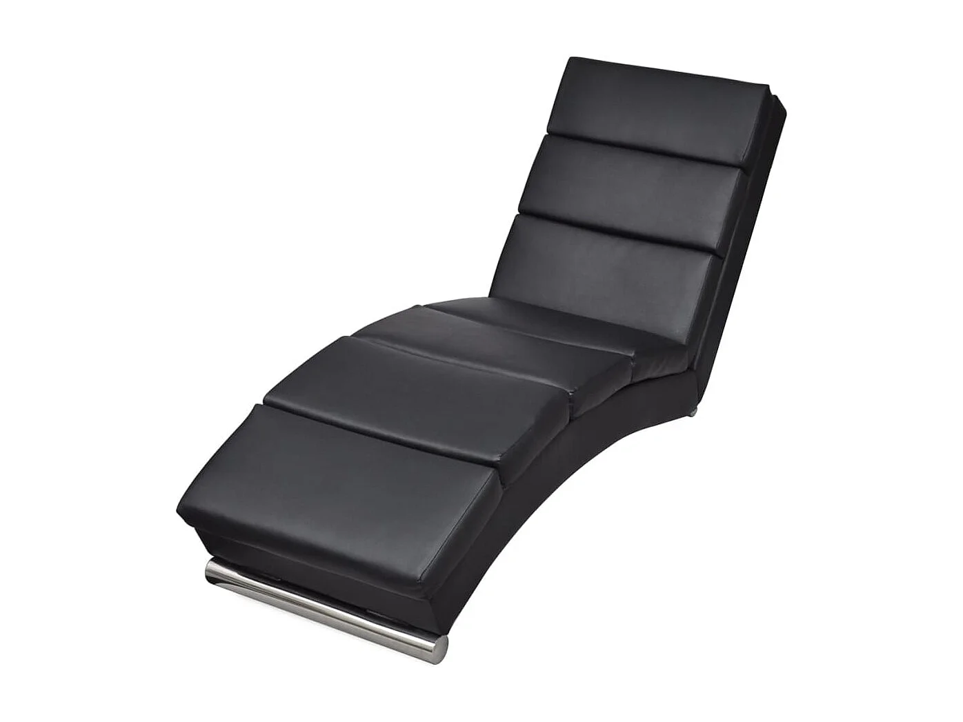 Chaise longue kunstleer zwart