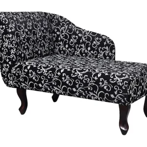 Chaise longue stof zwart en wit Chaise longue stof zwart en wit