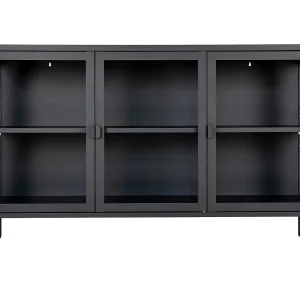 Brisbane dressoir 3 glazen deuren zwart. Brisbane dressoir 3 glazen deuren zwart.