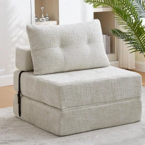 Chenille stoffen slaapbank – 2-in-1 slaapbank – Zitting met hoge veerkracht – voor woonkamer, studio of logeerkamer Chenille stoffen slaapbank – 2-in-1 slaapbank – Zitting met hoge veerkracht – voor woonkamer, studio of logeerkamer