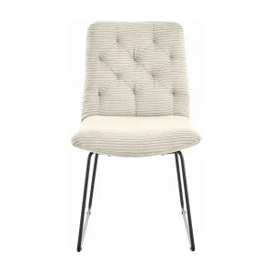 Gestoffeerde stoel – Crème wit Koord – NEW CHARME