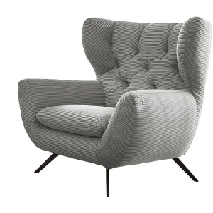 Oorfauteuil – Lichtgrijs Koord – CHARME Oorfauteuil – Lichtgrijs Koord – CHARME