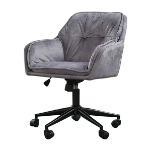 Leunstoel – Grijs Fluweel – 66 x 63 cm – TERRY Leunstoel – Grijs Fluweel – 66 x 63 cm – TERRY