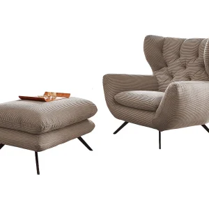 Oorfauteuil – Taupe Koord – CHARME Oorfauteuil – Taupe Koord – CHARME