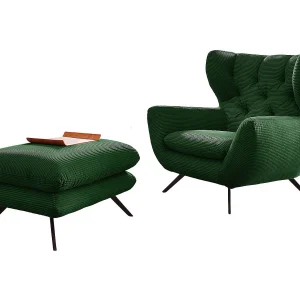 Oorfauteuil – Smaragdgroen Koord – CHARME Oorfauteuil – Smaragdgroen Koord – CHARME