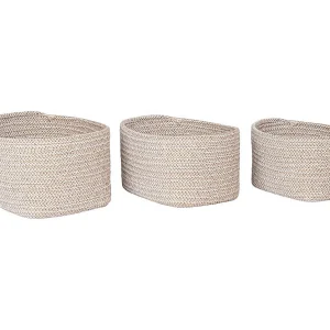 Juego de 3 cestas de almacenaje CADIMA – Algodón beige Juego de 3 cestas de almacenaje CADIMA – Algodón beige