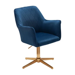 bureaustoel donkerblauw velvet design draaifauteuil met bureaustoel donkerblauw velvet design draaifauteuil met