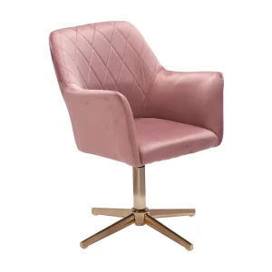 Bureaustoel Roze Fluweel Design Draaistoel met Bureaustoel Roze Fluweel Design Draaistoel met